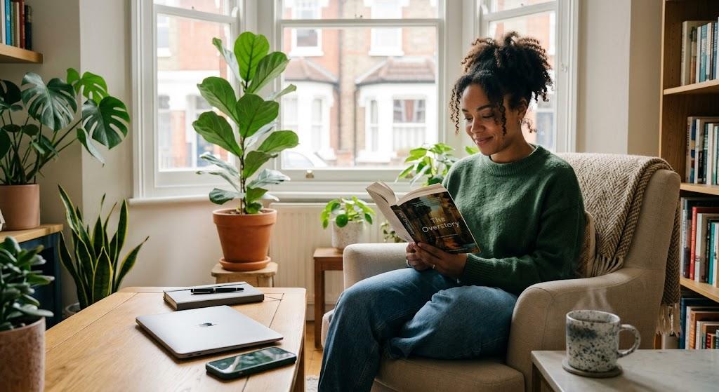 young-professional-reading-book-at-home-for-relax-mind